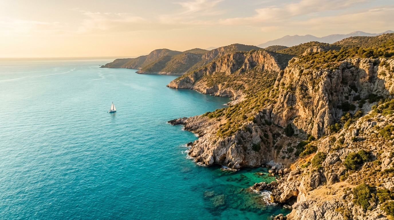 Turquoise Mediterranean coastline Antalya Turkey dental tourism