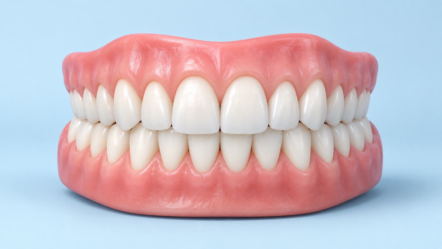 Conceptual illustration of teeth and gums; not a patient image